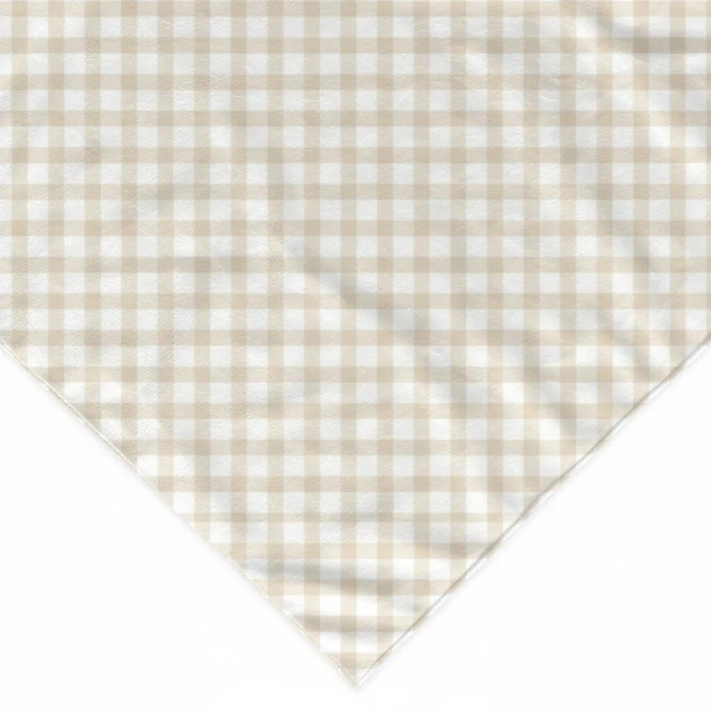 Bandana Pour Chien beige à carreaux petits