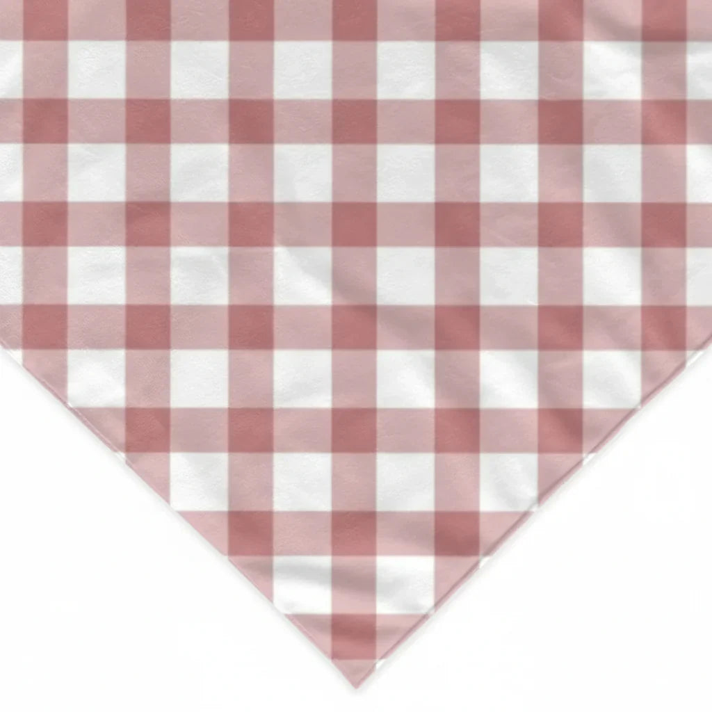 Bandana Pour Chien rose à carreaux blancs