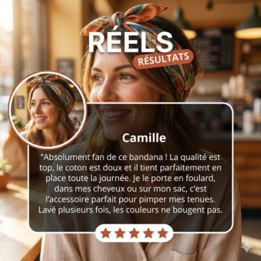 Bandana en coton bleu pirate - BoucleAura