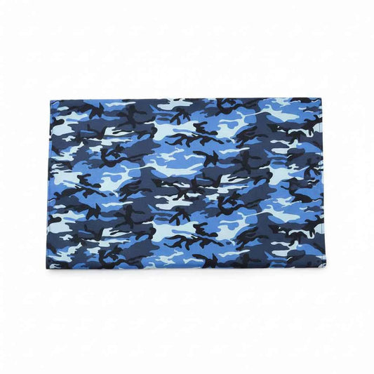 Bandana en coton bleu camouflage femme - BoucleAura