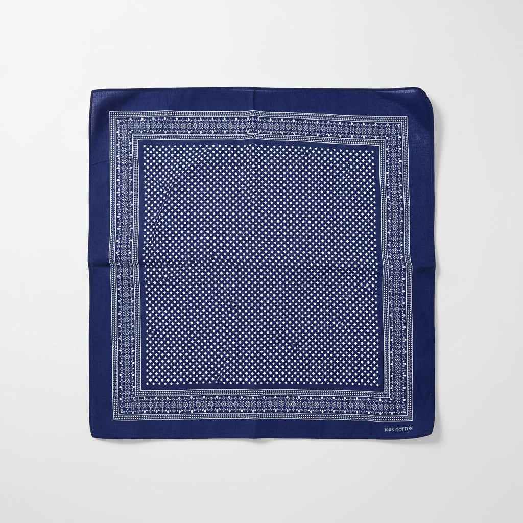 Bandana en coton bleu femme à pois - BoucleAura