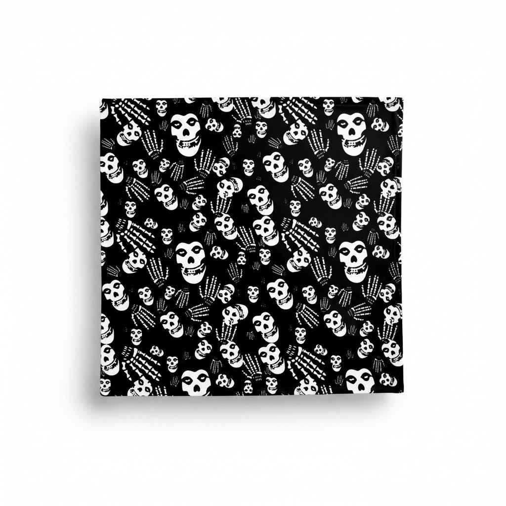 Bandana en coton noir pirate à têtes de mort - BoucleAura