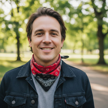 Bandana en coton homme multicolore à motifs cachemire