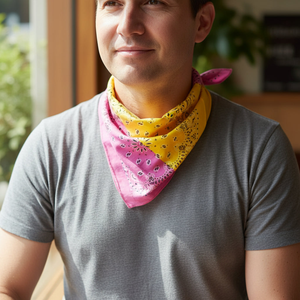 Bandana en coton multicolore avec motif cachemire