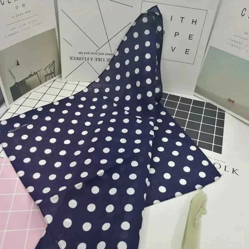 Bandana en coton bleu à pois femme - BoucleAura