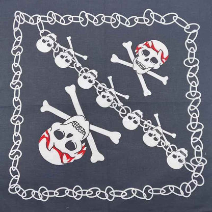 Bandana En Coton noir pirate à crânes - BoucleAura