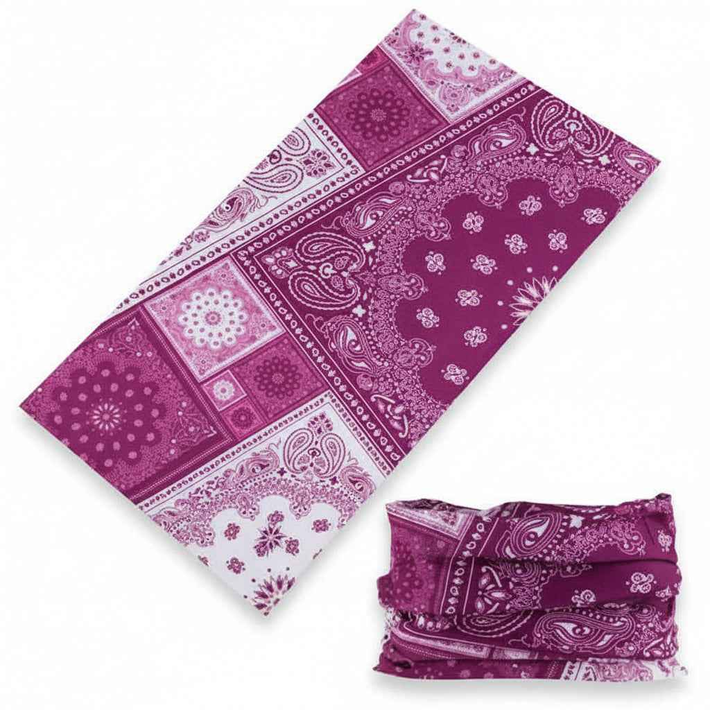 Tours De Cou Bandana femme violet à motifs cachemire - BoucleAura