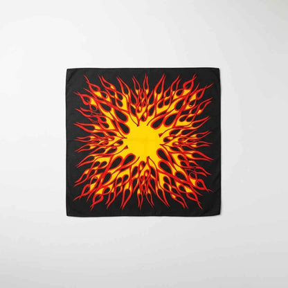 Bandana en coton noir avec flammes homme - BoucleAura