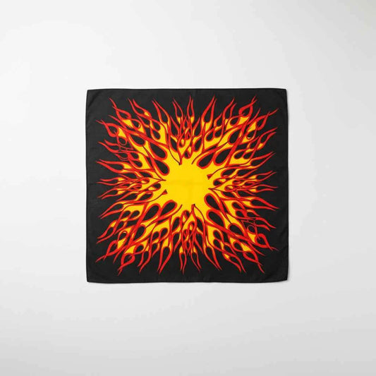 Bandana en coton noir avec flammes homme - BoucleAura