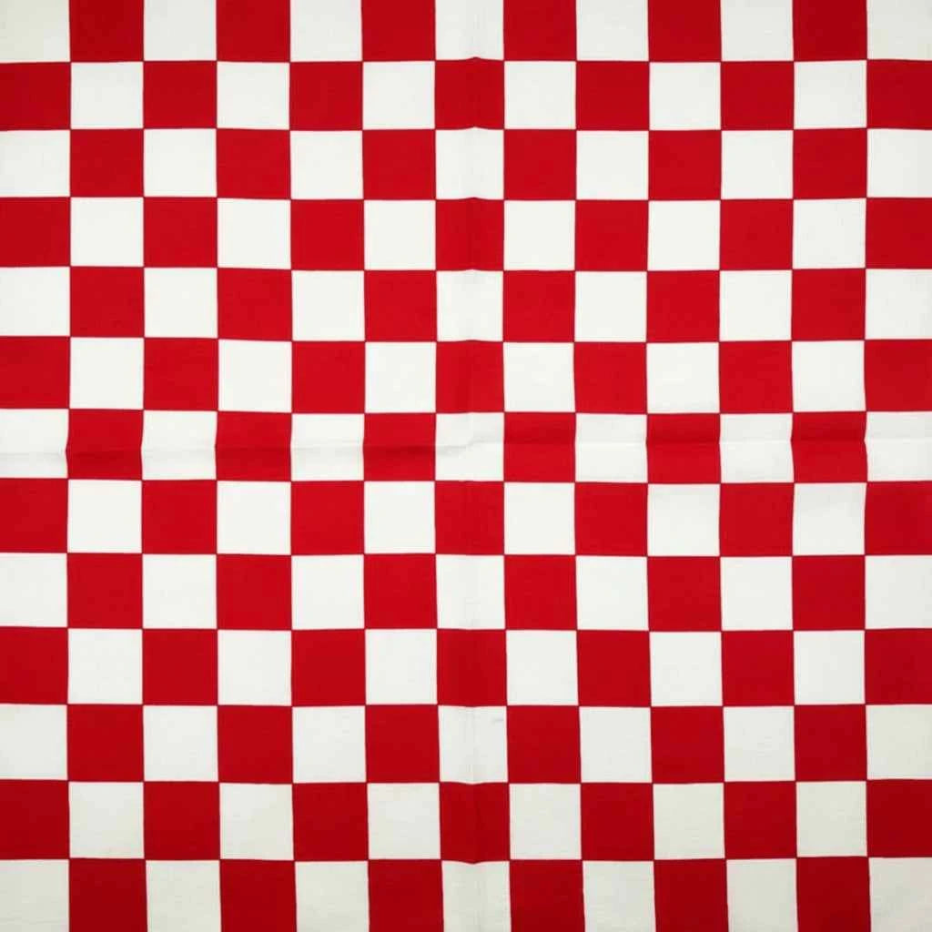 Bandana en coton rouge femme à carreaux - BoucleAura