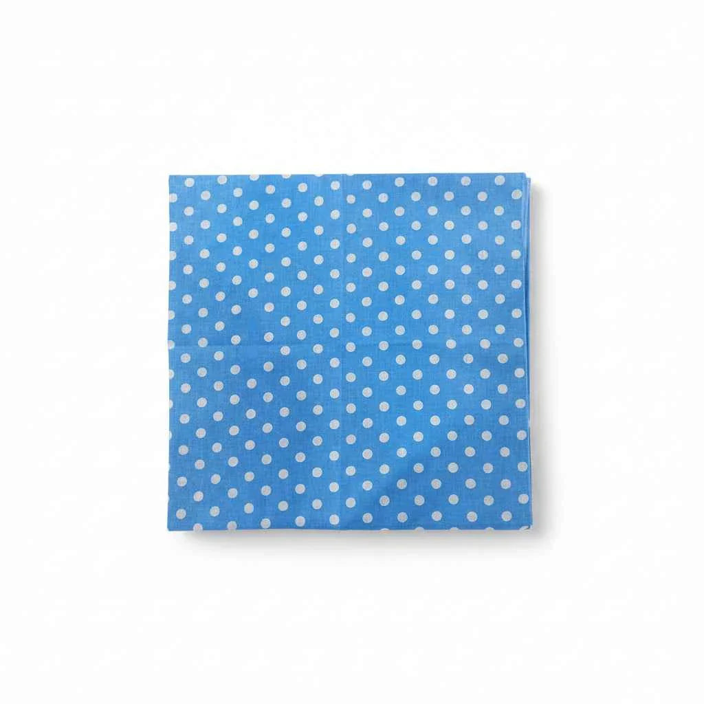 Bandana en coton bleu à pois femme - BoucleAura