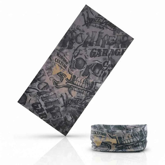 Tours De Cou Bandana pirate gris à crâne - BoucleAura