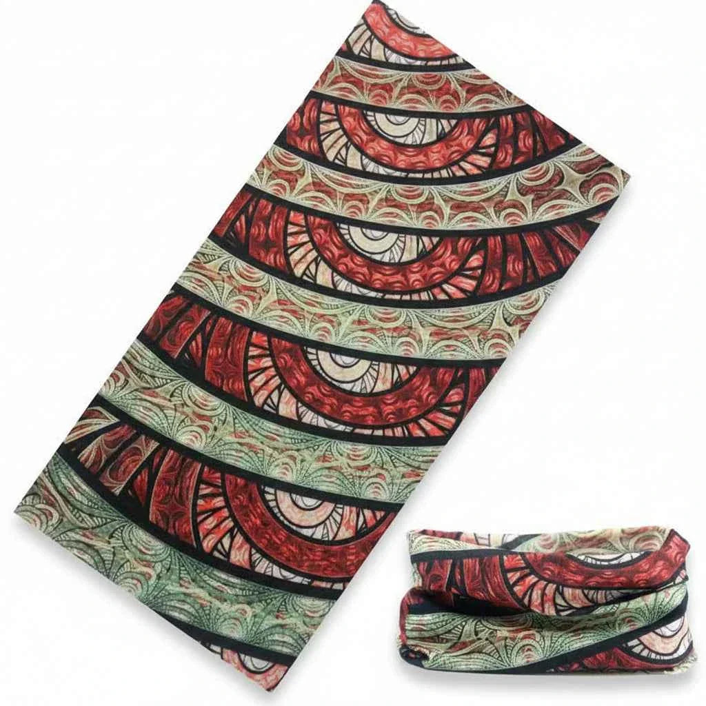 Tours De Cou Bandana multicolore à motifs rouges et verts - BoucleAura