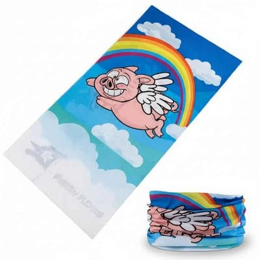 Tour De Cou Bandana femme bleu avec arc en ciel - BoucleAura