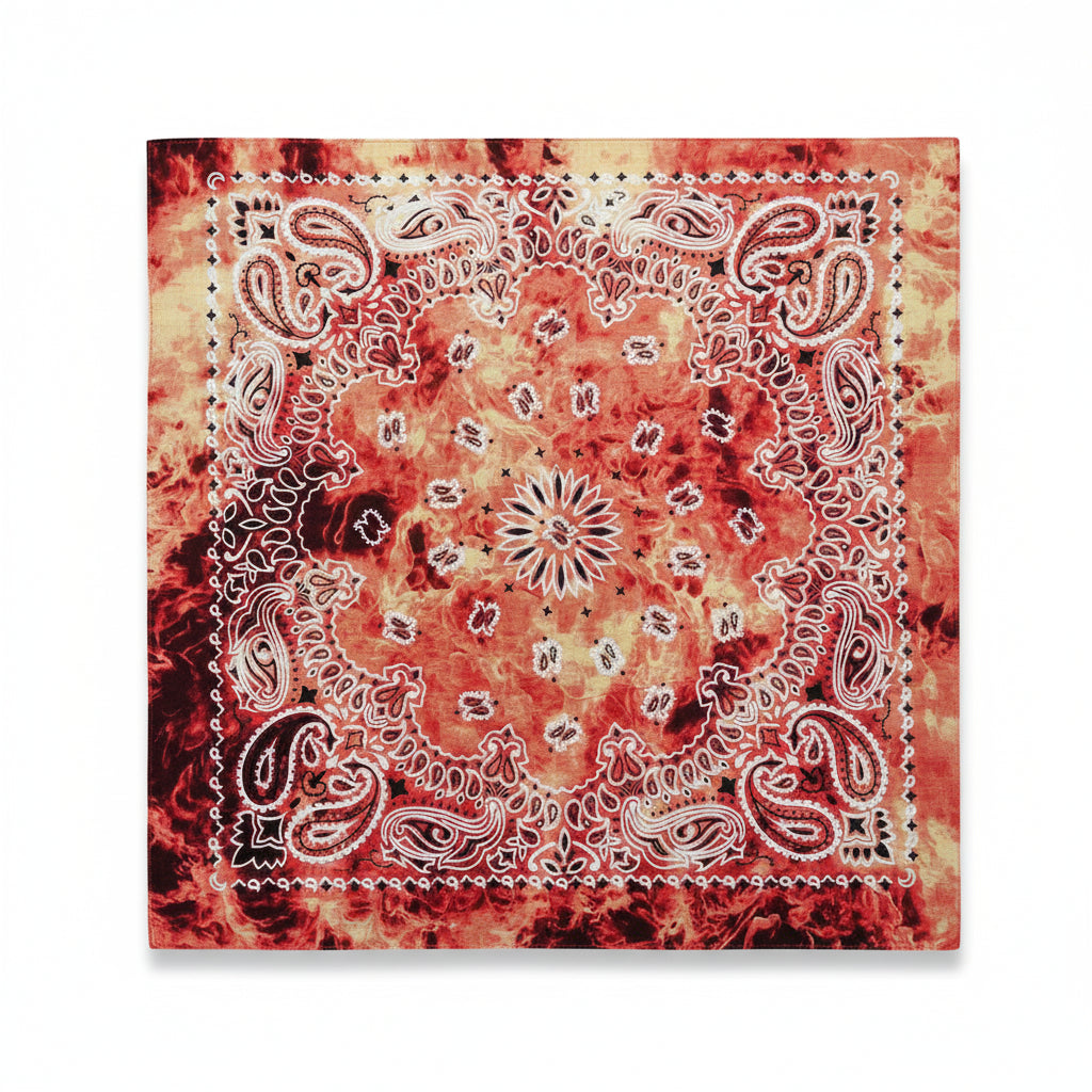 Bandana en coton rouge motif cachemire - BoucleAura