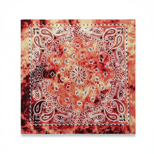 Bandana en coton rouge motif cachemire - BoucleAura