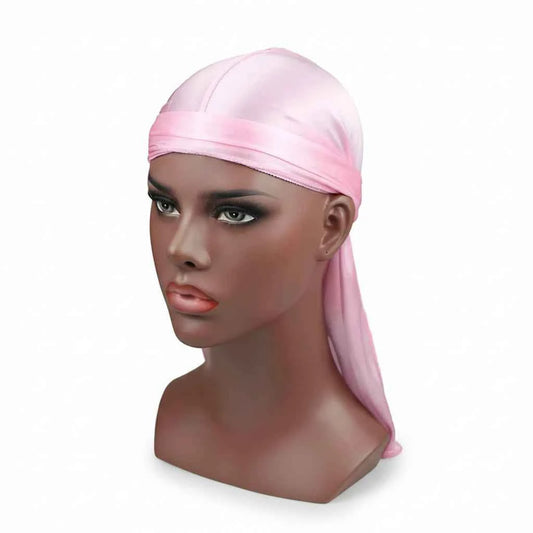 Bandana pour cheveux femme satiné rose clair - BoucleAura