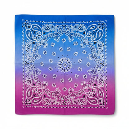 Bandana en coton bleu homme motif cachemire - BoucleAura