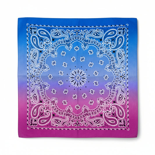 Bandana en coton bleu homme motif cachemire - BoucleAura