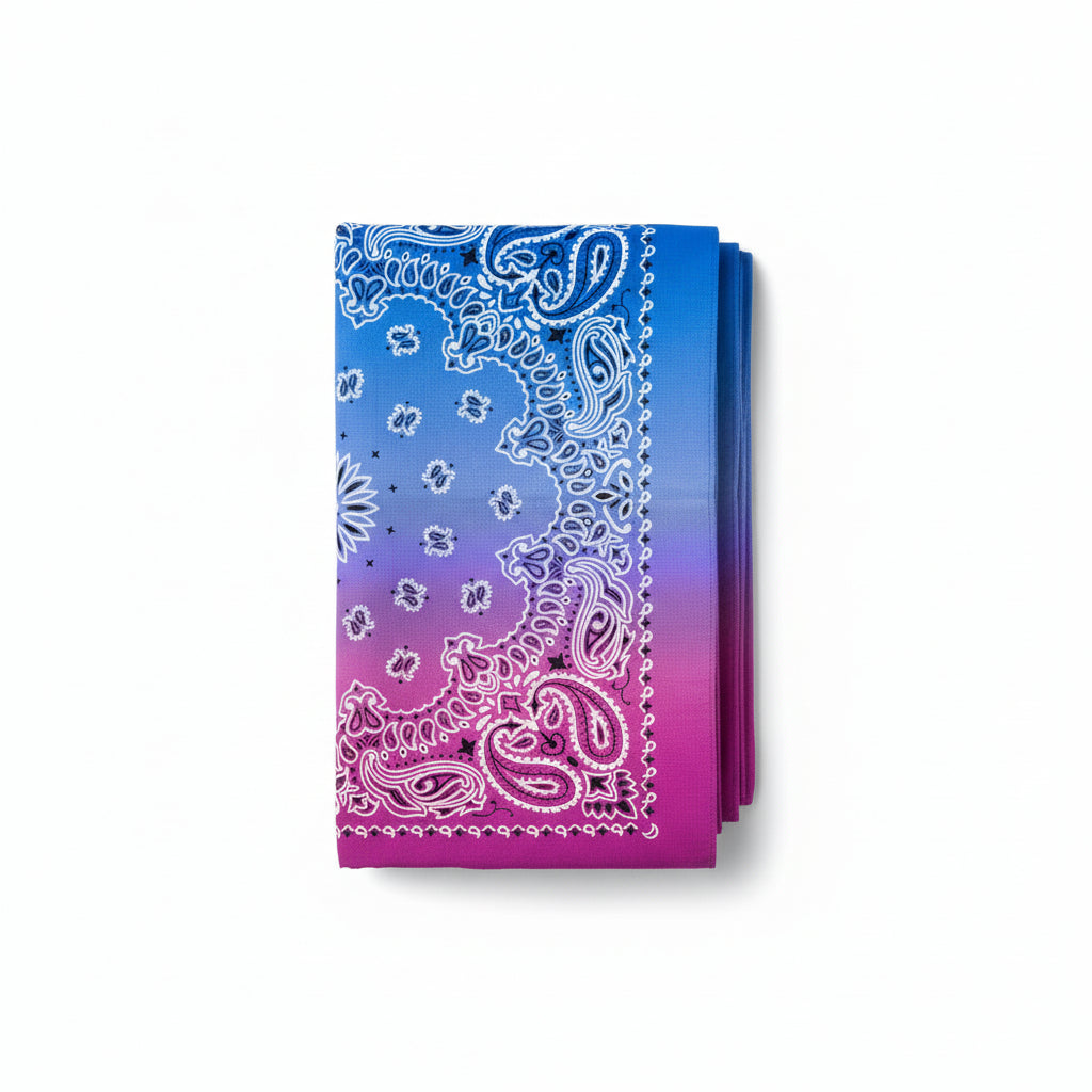 Bandana en coton bleu homme motif cachemire