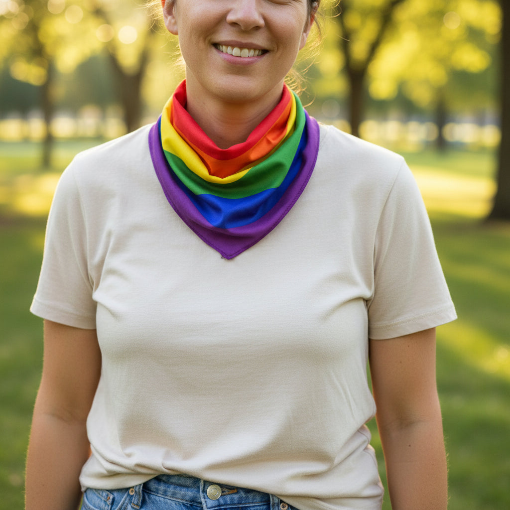 Bandana en coton multicolore à rayures