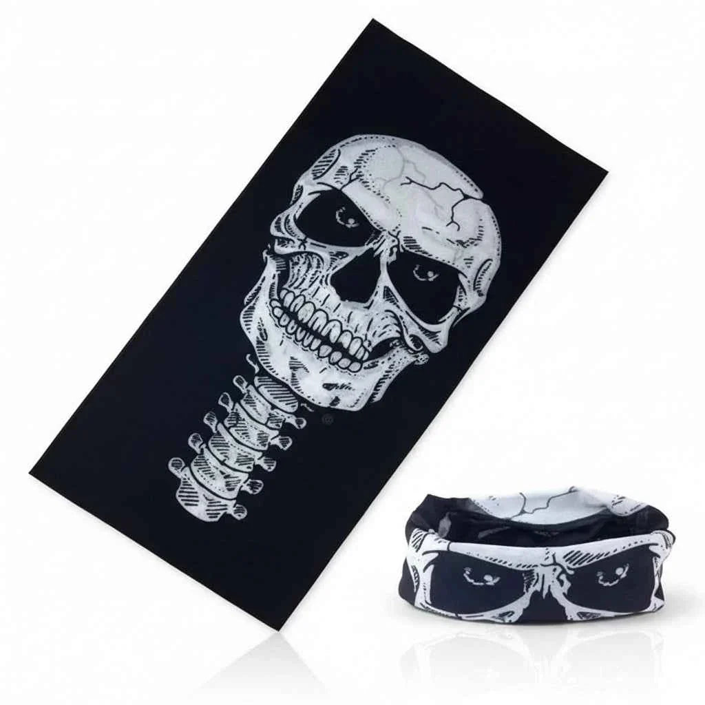 Tour De Cou Bandana noir pirate avec grand crâne - BoucleAura
