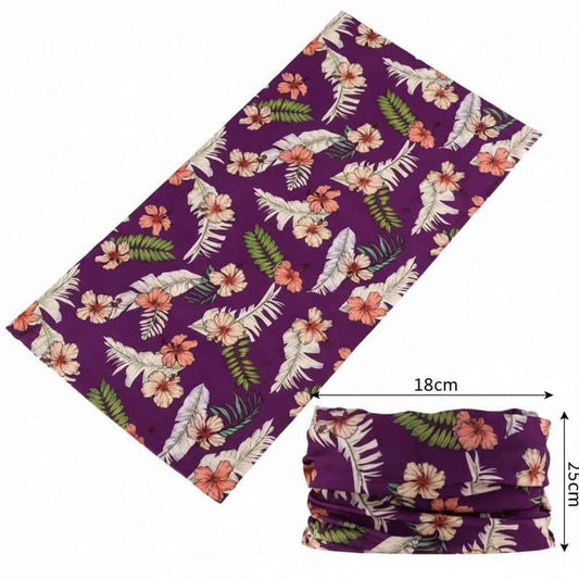 Tour De Cou Bandana femme violet à fleurs - BoucleAura