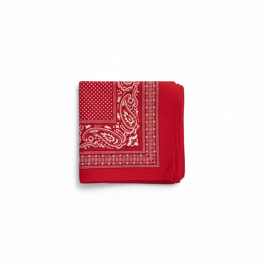 Bandana en coton rouge à pois femme