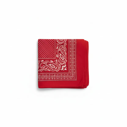 Bandana en coton rouge à pois femme