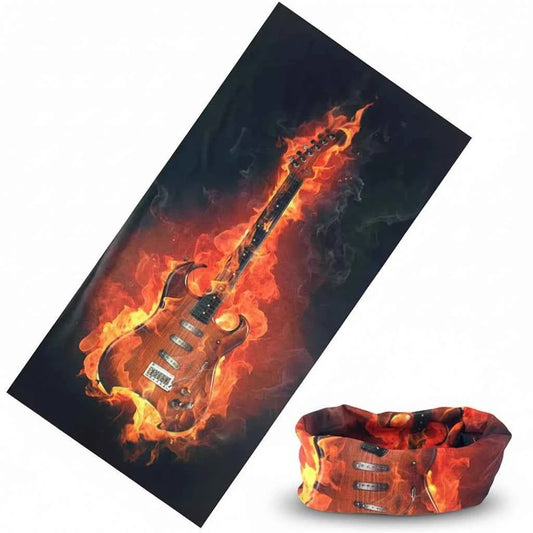 Tour De Cou Bandana orange pirate en flammes - BoucleAura