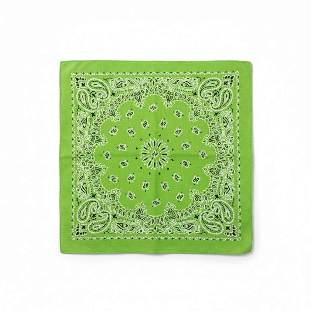 Bandana en coton vert pirate motif cachemire tie dye - BoucleAura
