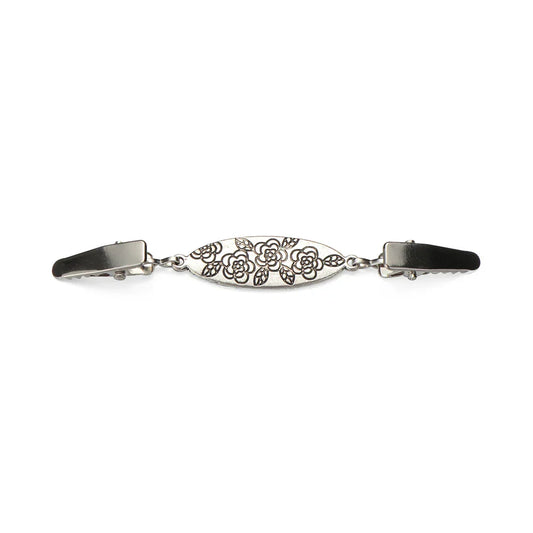Clips Pour Bandana argenté à fleurs ajourées