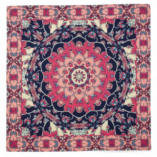 Bandana en coton rouge femme à motifs mandala - BoucleAura