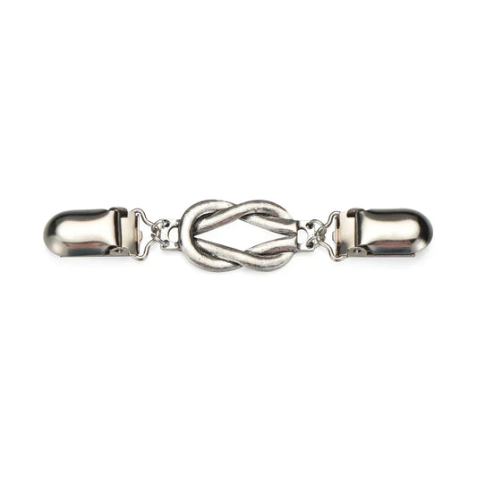Clips Pour Bandana argent torsadé métallique