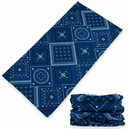 Tour De Cou Bandana bleu femme à motif cachemire - BoucleAura