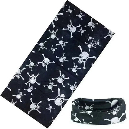 Tour De Cou Bandana noir pirate à crânes - BoucleAura