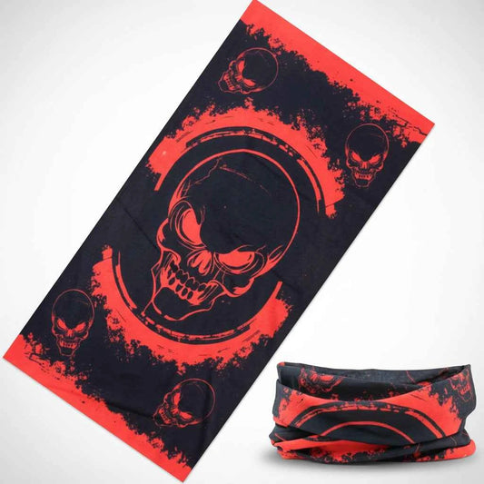 Tours De Cou Bandana rouge pirate à crâne - BoucleAura