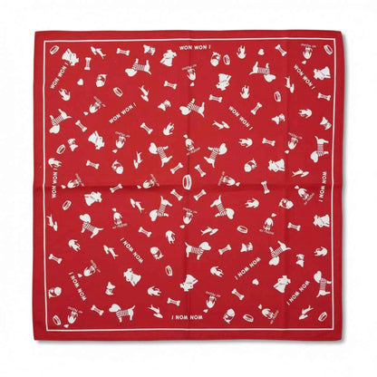 Bandana en coton rouge homme avec motifs chiens - BoucleAura