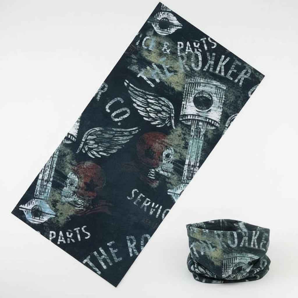Tours De Cou Bandana noir pirate avec crâne ailé - BoucleAura
