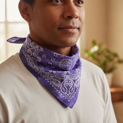 Bandana en coton homme violet pirate