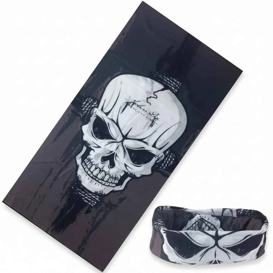 Tour De Cou Bandana noir pirate à grand crâne - BoucleAura