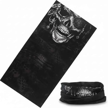 Tours De Cou Bandana pirate noir avec grand crâne - BoucleAura
