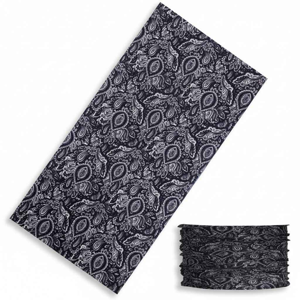Tour De Cou Bandana noir pirate à motif cachemire - BoucleAura