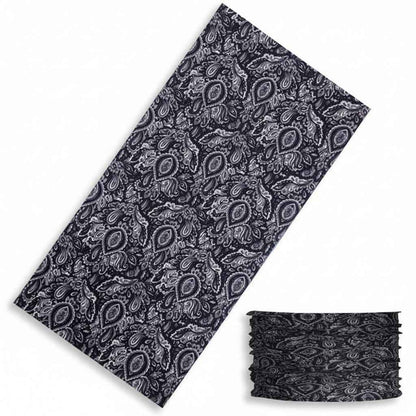 Tour De Cou Bandana noir pirate à motif cachemire - BoucleAura