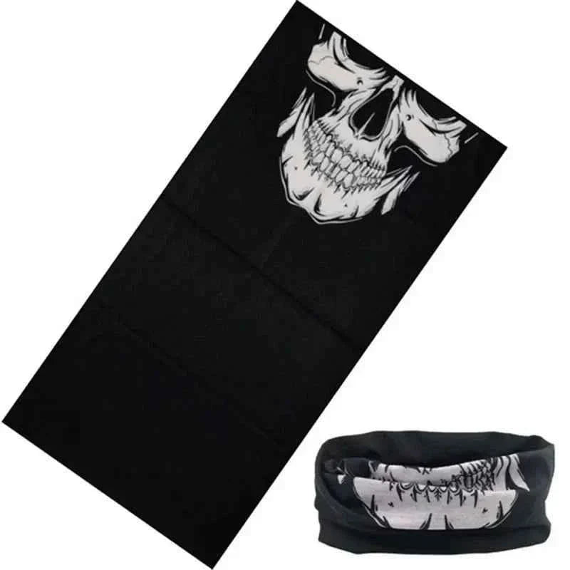 Tour de cou bandana noir pirate à motif crâne - BoucleAura
