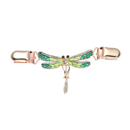 Clips Pour Bandana libellule verte dorée