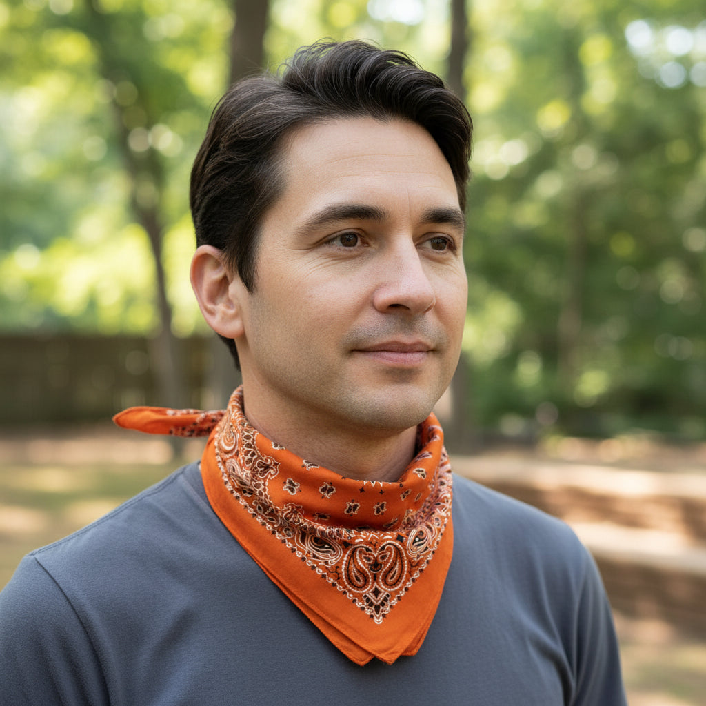Bandana en coton homme orange