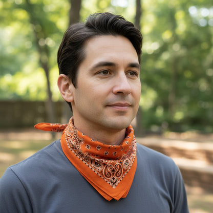 Bandana en coton homme orange