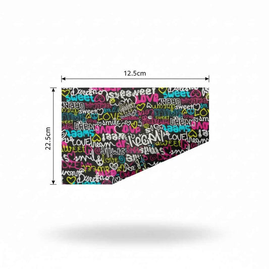 Bandana en coton noir pirate avec graffiti - BoucleAura