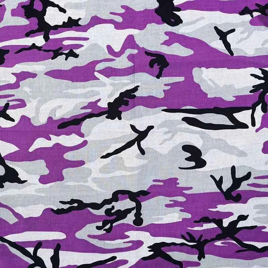 Bandana en coton violet camouflage femme - BoucleAura